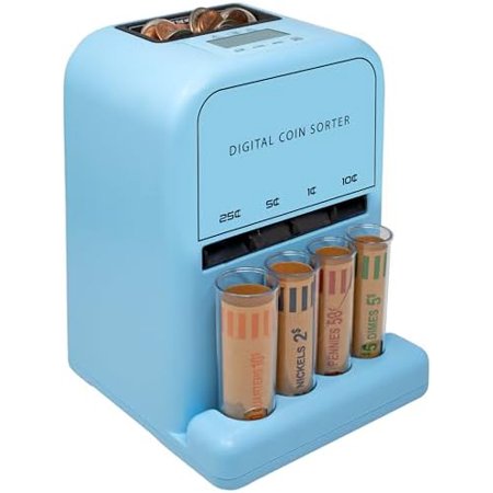 Automatic Coin Sorter and Coin Counter Machine, Blue