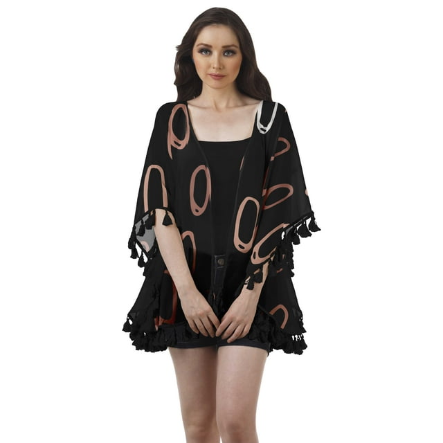 Moomaya Boléro Ouvert Imprimé Manches Kimono Imprimé Couverture de Plage pour Femmes