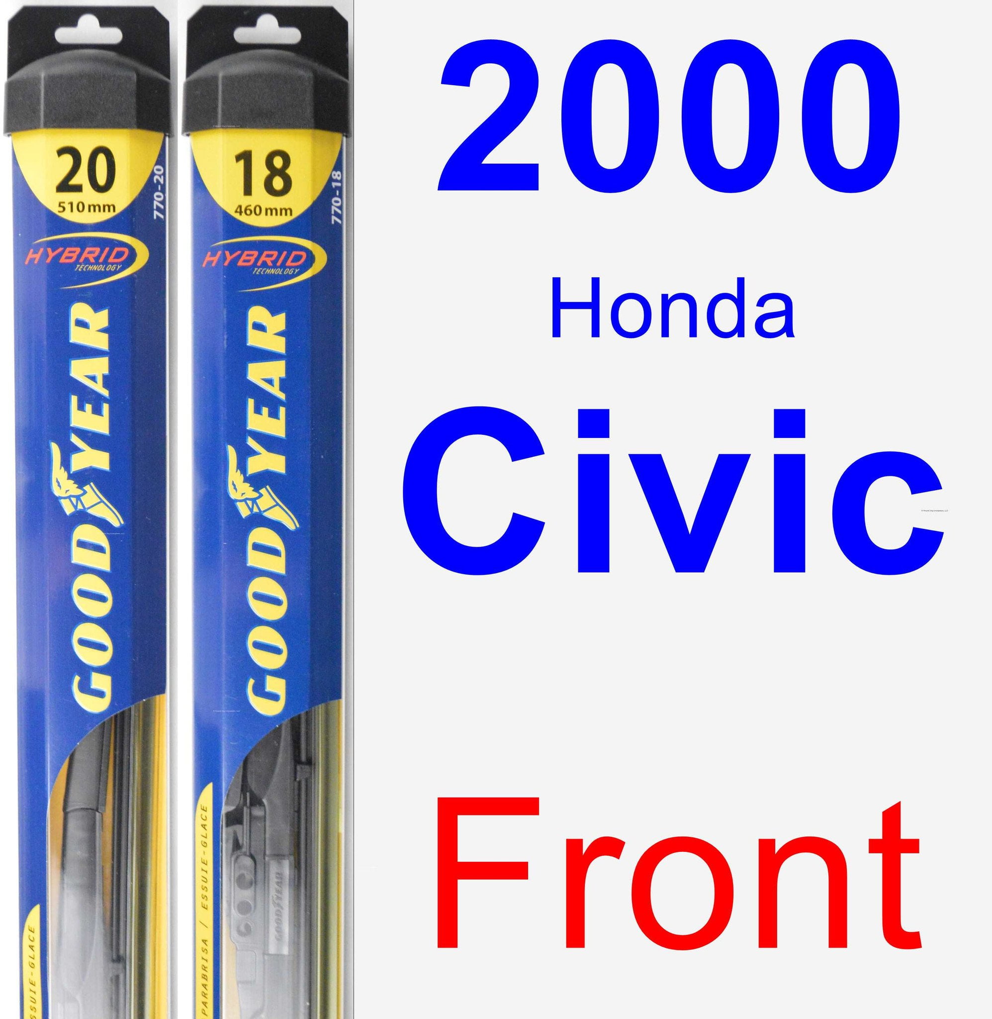 2000 Honda Civic Wiper Blade Set/Kit (Front) (2 Blades) Hybrid
