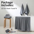 thumbnail image 3 of Jessy Home 4 Pack Oversized Bath Sheet Towels 700 GSM Ultra Soft Dark Gray Bath Towel Set, 3 of 8