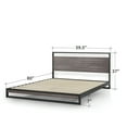 thumbnail image 4 of Zinus Suzanne 37" Metal and Wood Platform Bed Frame with Headboard, Grey Wash, Queen, 4 of 13