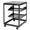 thumbnail image 2 of Adjustable Depth 12U Open Frame Server Rack, 4 Post AV Rack with Casters for IT Equipment, Wall Mount or Free Standing Network Rack for Routers Modems, 2 of 8