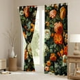 thumbnail image 3 of Feelyou Vintage Peony Flower Blackout Curtains Set of 2 (52x84 Each), Old Fashion Artwork Window Curtains, Teens Adult Women Girls Curtains and Drapes, Window Curtains Bedroom Decor, 3 of 6