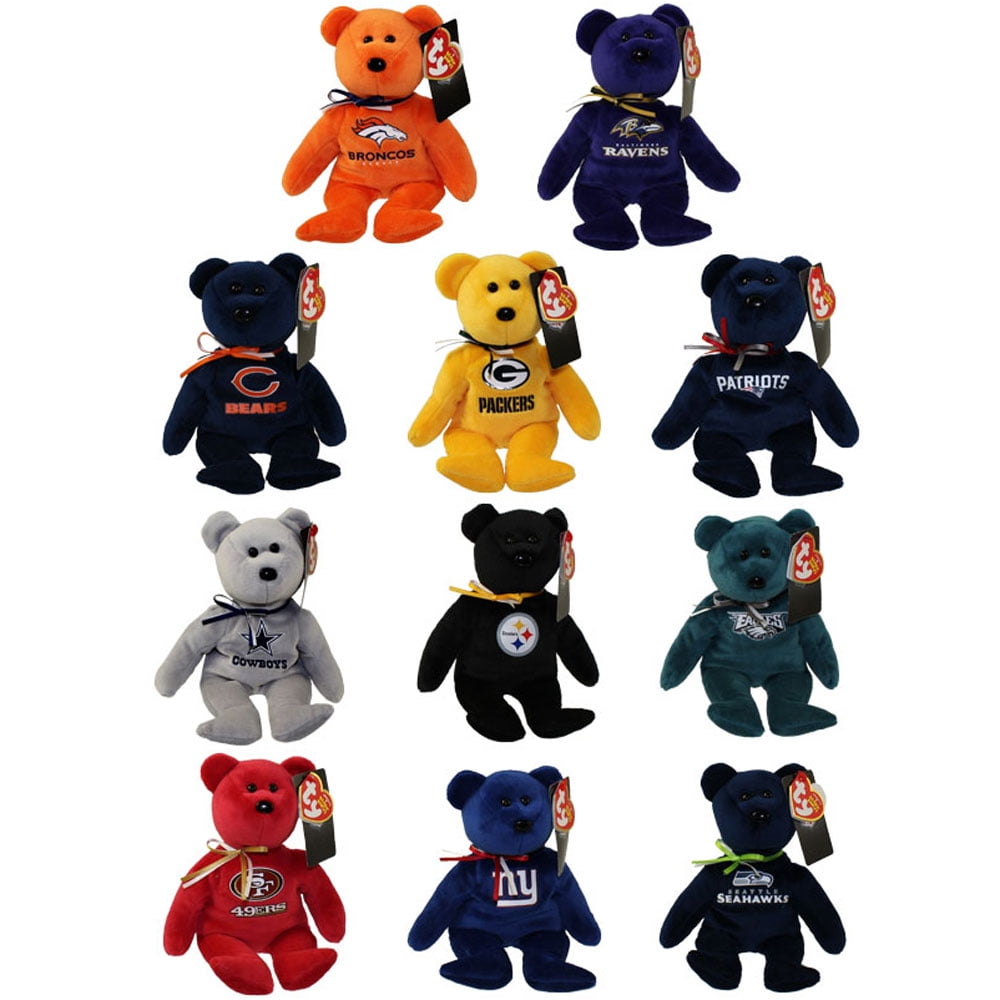 TY Beanie Babies NFL Bears SET OF 11 Football Team Bears (8.5 inch