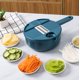 thumbnail image 2 of Cortador de verduras multifuncional azul, juego de 12 piezas, cortador manual de verduras y rábano de patata rallada, 2 of 5