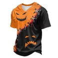 thumbnail image 2 of T Shirts for Men Halloween Print Short Sleeve V Neck Tees Pull on Funny Causal Shirts, 2XL, 2 of 7