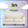 thumbnail image 2 of Serta Copenhagen 61" Rolled Arm Sofa, Easy Care Polyester, Loveseat or Couch for Small Spaces, Buckwheat Beige, 2 of 16