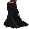 thumbnail image 3 of Robes Longues Décontractées pour Femmes, Mode, Coupe Ample, Manches Longues, Unies, Maxi, 3 of 5