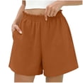 thumbnail image 3 of Sentmoon Comfy Shorts for Women High Waist Plus Size Shorts for Women Stretchy Solid Color Regular Fit Womens Long Shorts with Pockets Stylish for Hot Weather and Humidity Beach S-2XL, 3 of 8