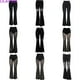 thumbnail image 2 of Y2K Gothic Black Lace Mesh Flared Pants Sexy Harajuku Aesthetic See Through Long Trousers Vintage Women Summer Pants Streetwear, 2 of 4