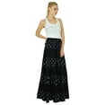thumbnail image 4 of Bimba Long Flaired Cotton Skirt Boho Style Maxi Elastic Waist Bottoms, 4 of 6