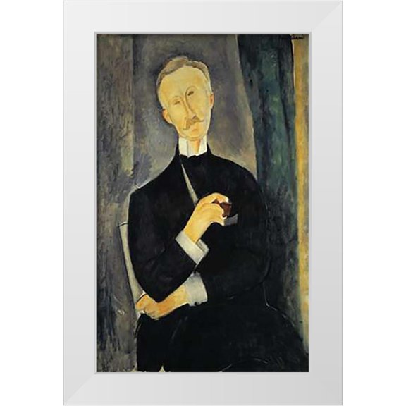 Modigliani, Amedeo 10x14 White Modern Wood Framed Museum Art Print Titled - Roger Dutilleul