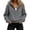 Dark Gray, variant on Nowekniz Womens Oversized Half Zip Fleece Hoodie, Long Sleeve Cropped Quarter Zip Pullover Sweatshirt, Warm Fall Winter Casual & Gym Training Hooded Top