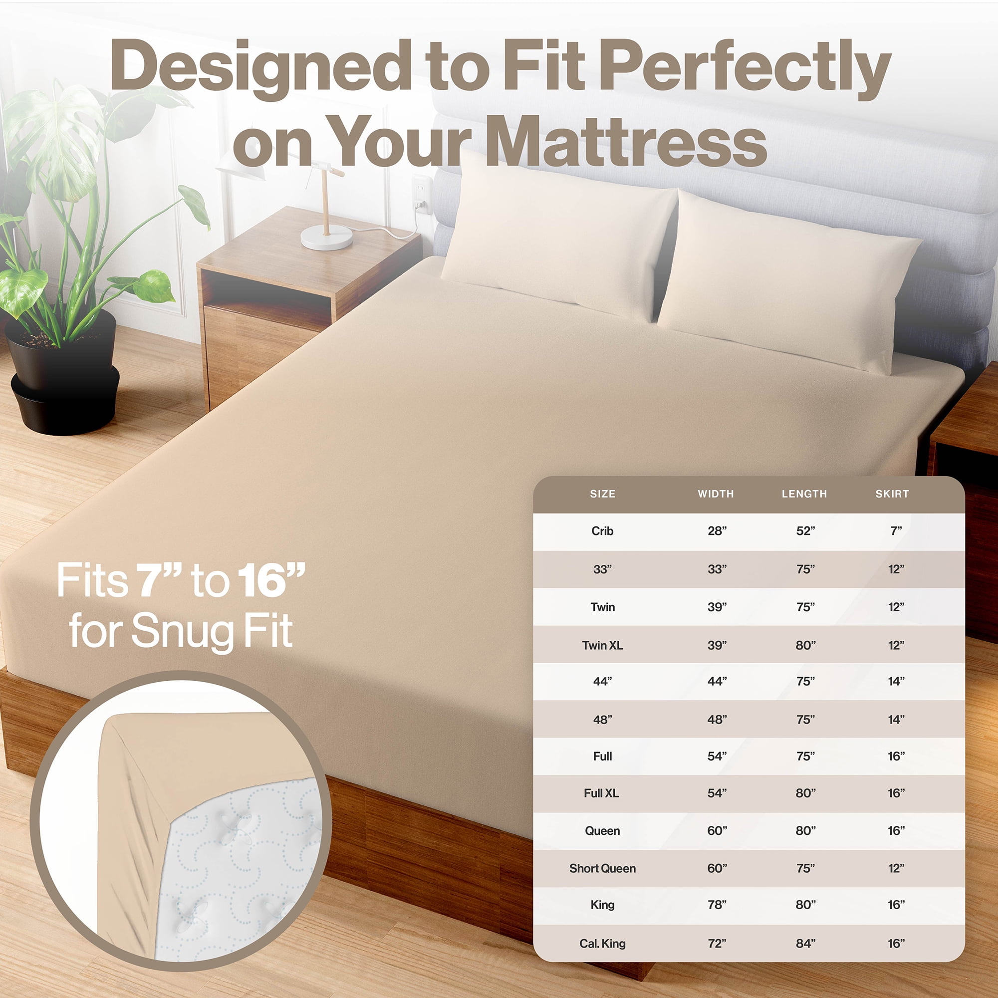 Superity Linen California King Fitted Sheet Made From 100% Premium Cotton. Moisture Wicking Cotton Bed Sheet for Breathable, Dry, and Comfortable Night's Sleep. 200 Thread Count. (Cream)