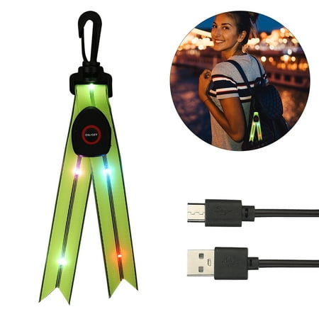 

RUNOLIG LED Flashing Light With Colourful Light Usb Rechargeable Reflectors School Bag Safety Light