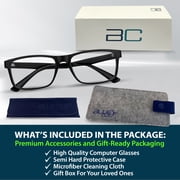 BLUE CUT Adult Square Blue Light Blocking Computer Glasses, Black, 1 Pair