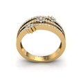 thumbnail image 3 of Brilliant Cut 1ctw Round Cut Diamond Prong 3Row Bridal Floral Anniversary Band Wedding Ring Solid 14K Gold FG VS, 3 of 3