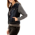 thumbnail image 2 of No Boundaries Juniors' hooded printed denim jacket 2fer, 2 of 3