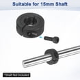 thumbnail image 4 of Uxcell 2-Pack Collarín de Eje de Corte Simple de 15mm de Agujero, 34mm de Diámetro Exterior, 13mm de Grosor, Abrazaderas de Eje de Acero 45 [Negro], 4 of 6