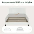 thumbnail image 3 of Amolife Queen Size Upholstered Platform Bed Frame with Adjustable Velvet Headboard, Off-White, 3 of 8