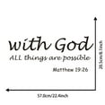 thumbnail image 4 of With God All Things are Possible Vinyl Wall Decal Inspiring Christian Quote Religious Home Décor, 4 of 6