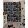 thumbnail image 4 of Halloween Black White Skulls Flowers Shower Curtain Set ，Waterproof Fabric Shower Curtains Shower Curtains for Bathroom,Bathroom Decor 36"x72", 4 of 6