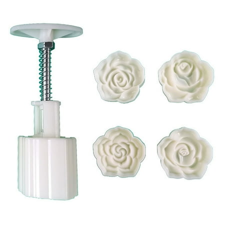 

JULYING Rose Shape Moon Cake Mould Exquisite Blossom Bath Bombs Pastry Tool Kitchen Gift