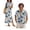 Blue Flower, variant on Pink Hibiscus Couple Matching Outfit Men's Short Sleeve Shirt Size L Fashion Beach Tops Plus Size and Women's Summer Split Dress Sleeveless Hawaiian Sundress
