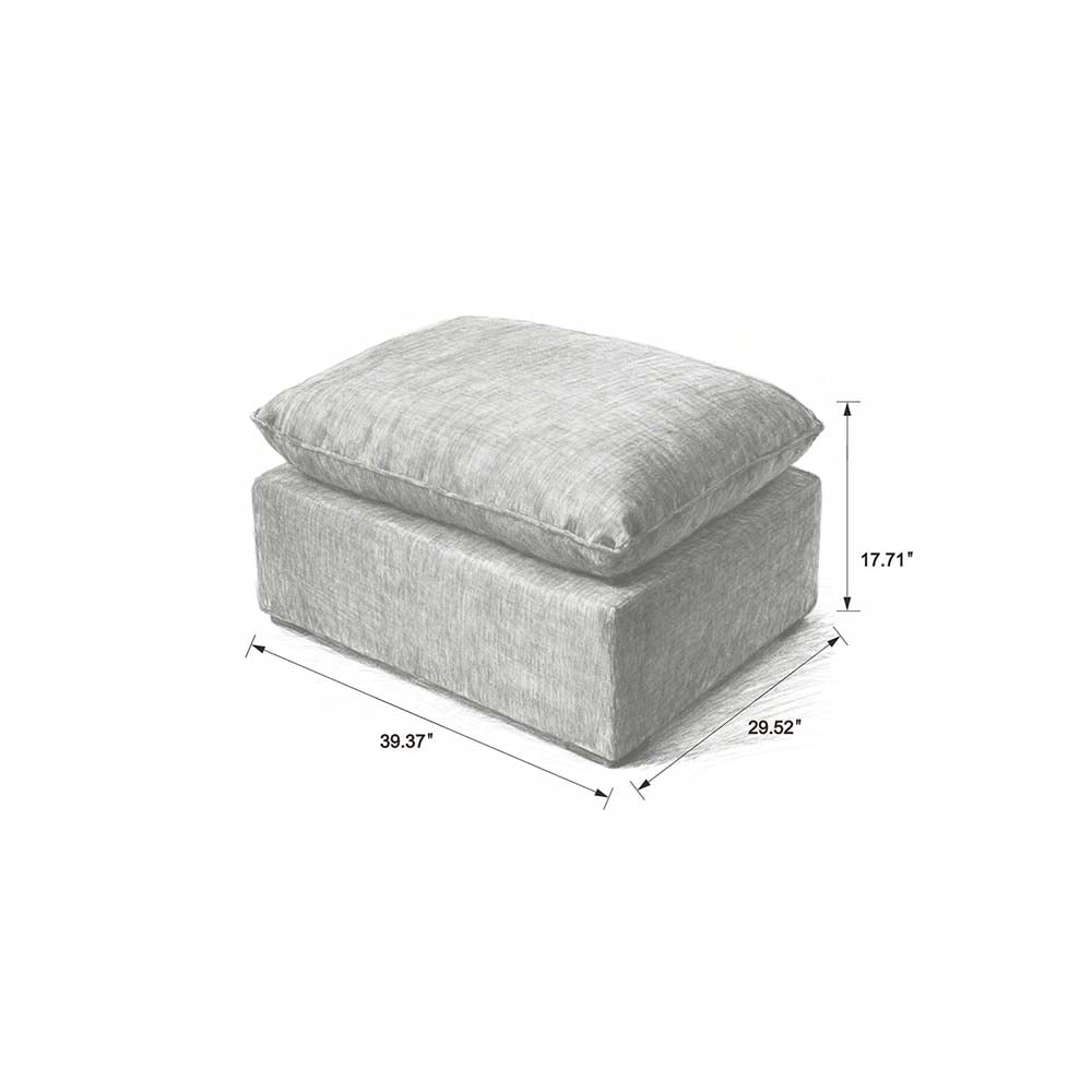 Miniyam 30" x 40" Dark Gray Multi-Functional Ottoman | The Ultimate Flexible Piece to Complete Your L/U-Shape Sofa Configuration