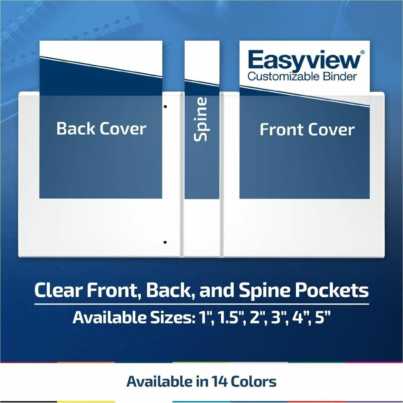 Davis Group Easyview Premium, Angle D Ring, Customizable, View Binder, 6 Pack (White, 2")