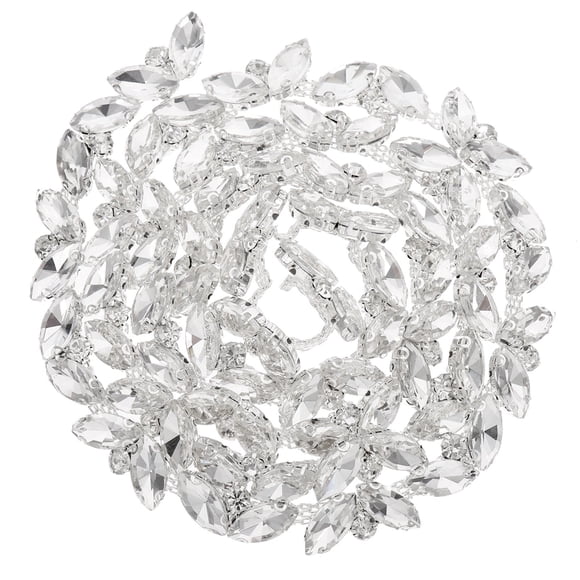 ORDDIART White Glass Rhinestone Trim for DIY Jewelry Craft and Costume Accessories 1.5 Yards