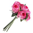 thumbnail image 1 of 7-head Artificial Rose Bouquet Simulation Floral Decor Home Office Table Centerpiece Fake Rose Bundle  Red, 1 of 7