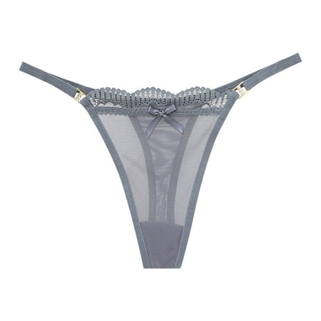 

ZRBYWB Womens Sexy Panties Seamless Low Waist Ultra Thin See Through Mesh Thong Panties Underwear For Women