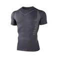 thumbnail image 6 of Men's Plus Size Compression Shirts Short Sleeve Workout T Shirt Cool Dry Athletic Undershirts Gym Yoga Base Layers Running Tops Size 3XL Dark Gray, 6 of 6