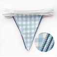 thumbnail image 2 of 32Ft Dusty Blue tions Retro Gingham Triangle Banner Flag Pennant Fabric Garland Streamers for Nautical Wedding Birthday Ahoy Achor Bridal Baby Shower Under The Sea Decor Supplies, 2 of 4