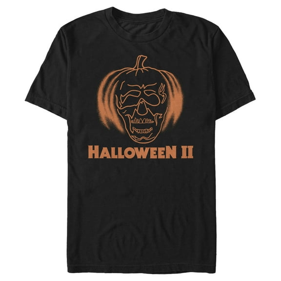 Men's Halloween II Pumpkin Skeleton Graphic Tee Black 2X Large