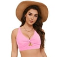 thumbnail image 3 of Gessp Swimsuit Tops for Women Women Bikini Top Only - Push Up Large Bust Swimsuit Top 2025 Twist Front Bathing Suit Pink,2XL, 3 of 7