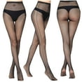 thumbnail image 1 of Miqool Bas Résille Noirs pour Femmes, Collants Résille Transparents en Maille à Motif Dentelle, Cuissards Résille Taille Haute, Taille Unique, 1 of 5