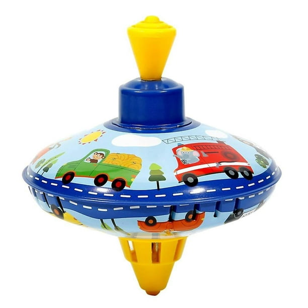 Spinning Tops For Kids, Metal Humming Top Classic Toy Retro Car Farm  Pattern Durable Traditional Spinning Tops