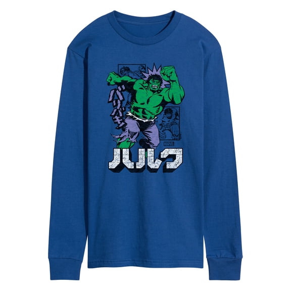 Marvel Hulk - Katakana - Men's Long Sleeve Graphic T-Shirt