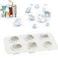 thumbnail image 3 of Diamonds Ice Cube Tray | Silicone Chocolate Fondant Mold | 6-Cavity Flexible Food Grade Nonstick | Reusable Easy Release | 11.3x20.7x2.5cm | Heat Resistant -40°F to 446°F, 3 of 5