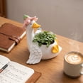 thumbnail image 3 of Resin Garden Goose Shaped Planter Pot Ornament, Creative Animal Flower Vase, Weatherproof Outdoor Decor for Courtyard Lawn, Balcony Potted Plants and Indoor Tabletop Greenery Display, 3 of 7