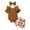 Brown, variant on Odeerbi 2025 Infant Toddler Baby Girl Matching Outfits Short Sleeve Babysuit Floral Shorts Bow Headband Sister Clothes