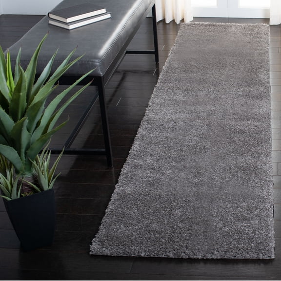 Safavieh Decora Shaggy Finola Solid Shag Runner Rug, Dark Gray, 2' x 8'