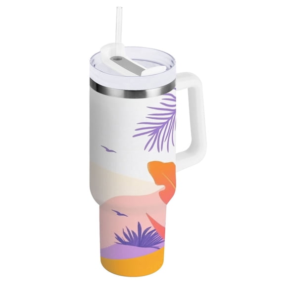 Desert Oasis Insulated Tumblers 40oz Double-Walled Stainless Steel Water Bottles Car Handle