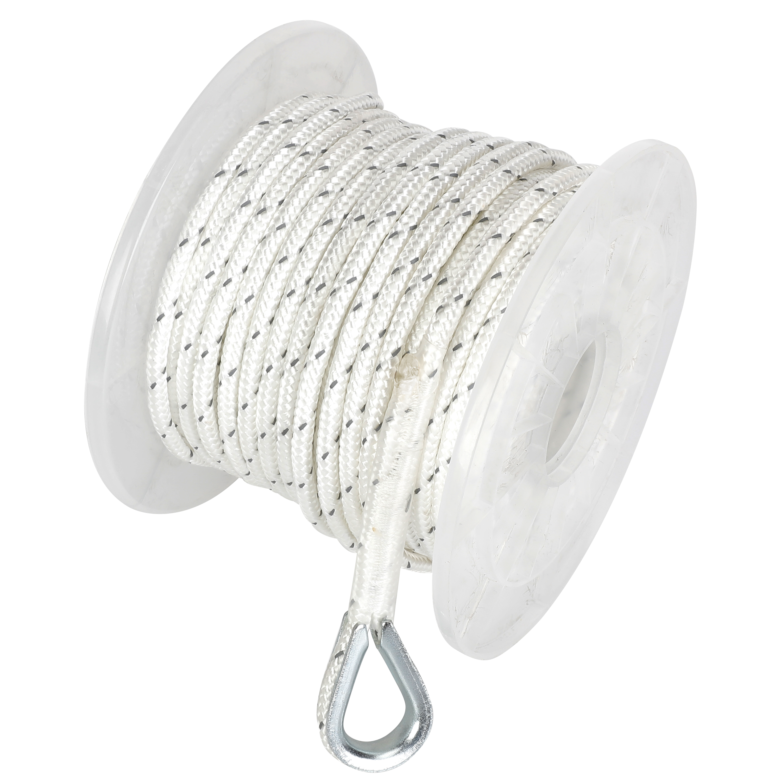 D DRIFT ALL THINGS WATER 1/4" x 100' Braided Nylon Reflective Boat Anchor Line with Clip