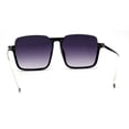 thumbnail image 2 of Bottom Half Rim Rectangular Retro Hipster Sunglasses Black Silver Smoke, 2 of 4