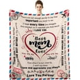 thumbnail image 1 of LHSHID to My Mom Blanket Mom Gifts from Daughter and Son Mom Birthday Gift Gifts for Mom Throw Blankets Gifts for Mother''s Day Best Mom Ever Flannel Bedding Blanket Soft Throw Blanket 60x80in, 1 of 6