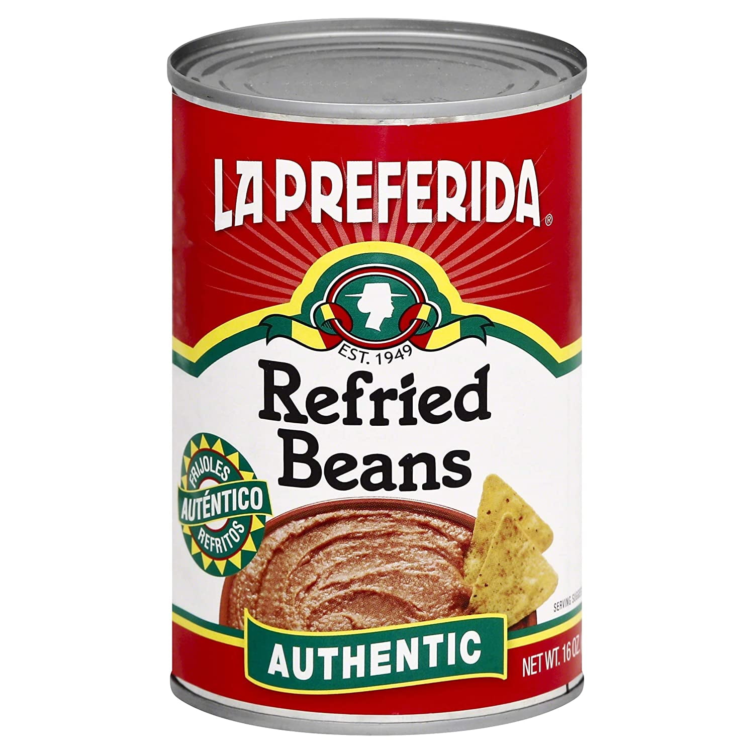 La Preferida Refried Pinto Beans, Authentic, 16 oz (Pack 3)
