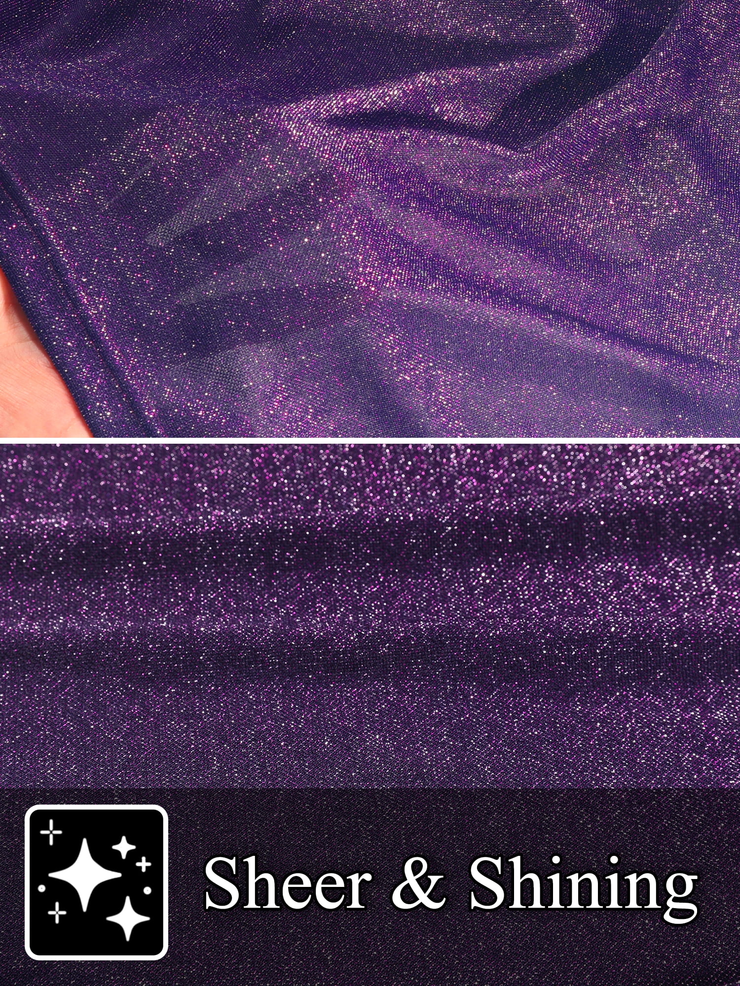 DARING DIVA Men's Metallic See Through Short Sleeves Disco Shiny Sheer Shirts XL Purple